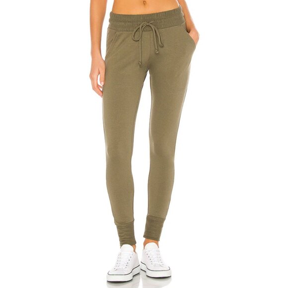 Free People Sunny Skinny Sweatpant Jogger Pants Everest Olive Green Size Large - Picture 1 of 16
